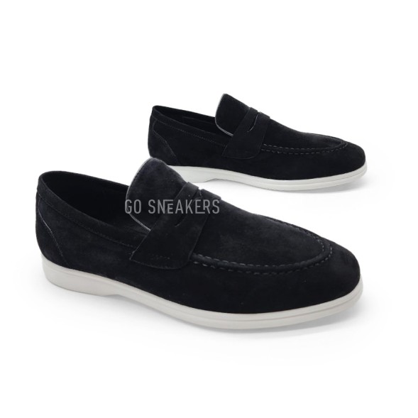 Мужские лоферы Kiton Loafers Suede Black