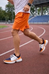 Hermes Casual Shoes For Men Navy/Orange/White