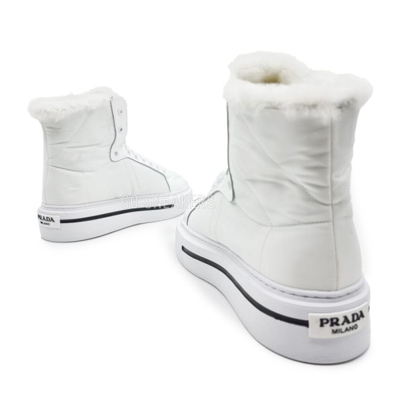 Унисекс зимние кроссовки Prada Macro Winter White