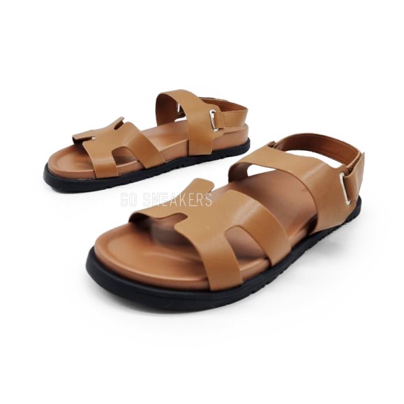 Унисекс сандалии Hermes Sandals Leather Brown