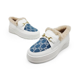 Gucci Moccasins Winter Leather/Suede White