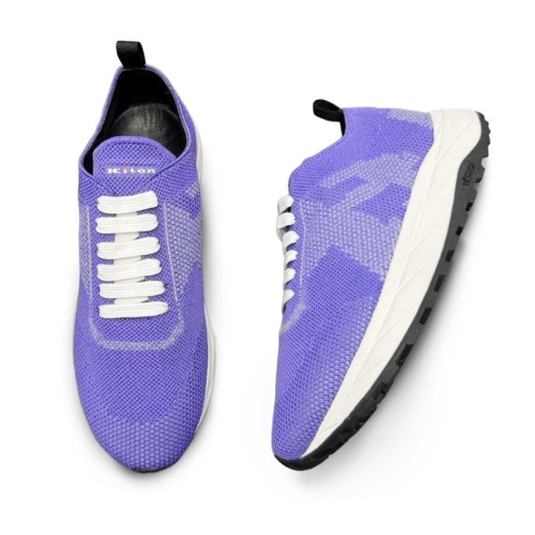 Мужские кроссовки Kiton Patterned Jacquard Purple