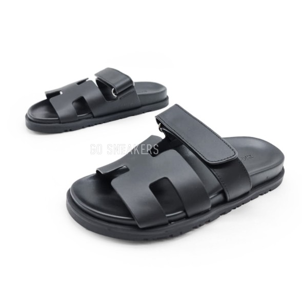 Унисекс сандалии Hermes Flip-flops Leather Matt Black