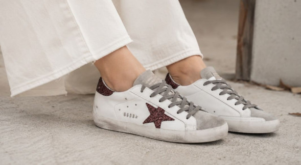 Женские кеды Golden Goose Super-Star White Leather Grey Suede