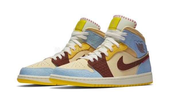 Унисекс кроссовки Nike Air Jordan 1 Mid SE Fearless Maison Chateau Rouge