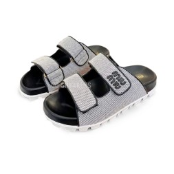 Miu Miu Flip-flops Textile Grey