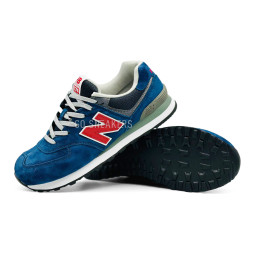 New Balance 574 Suede Man Navy/Red