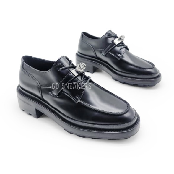 Женские лоферы Hermes Loafers Leather Black
