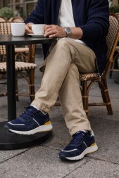 Brunello Cucinelli Suede Textile Navy