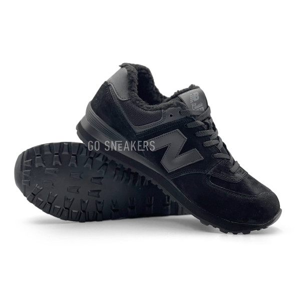 Мужские зимние кроссовки New Balance Winter 574 Black