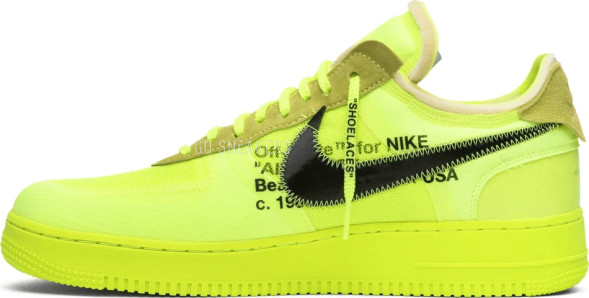 Унисекс кроссовки Nike Off-White x Air Force 1 Low &amp;#039;Volt&amp;#039;