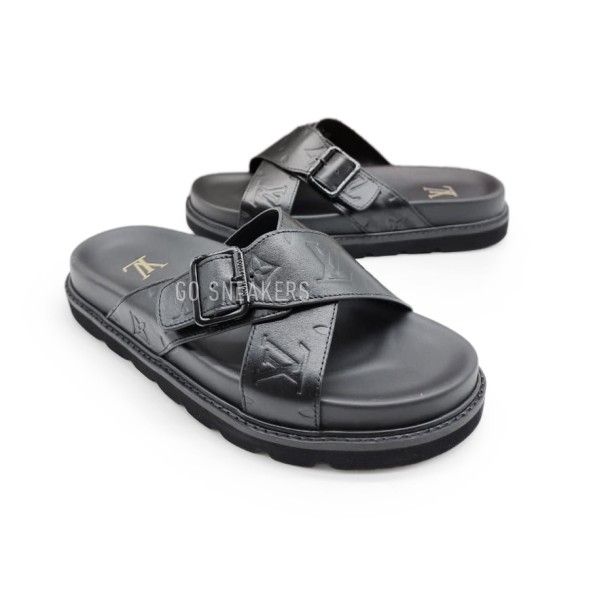 Мужские шлепки Louis Vuitton Flip-flops X Leather Black