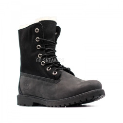 Женские ботинки с мехом Timberland Teddy Fleece Black