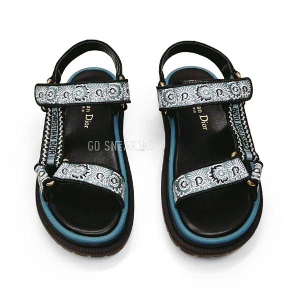 Женские сандалии Dior Dioriviera Black/Blue Floral